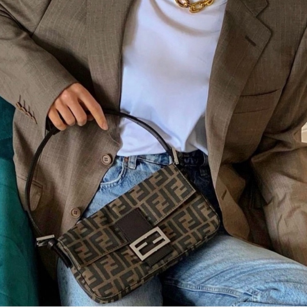 Fendi Brown Monogram FF Canvas Shoulder Bag